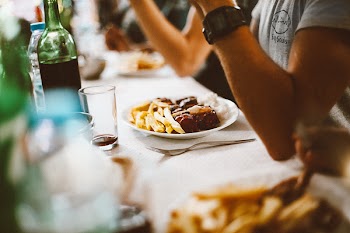Plate of Food On Table