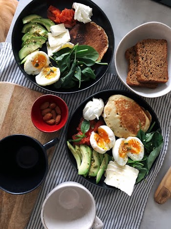 Plate of Pancake and Vegetables