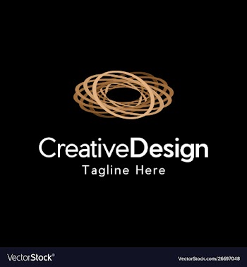 Plate wooden abstract creative logo design vector image