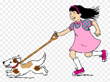 Play Cliparts Free 8, - Girl With Dog Clip Art
