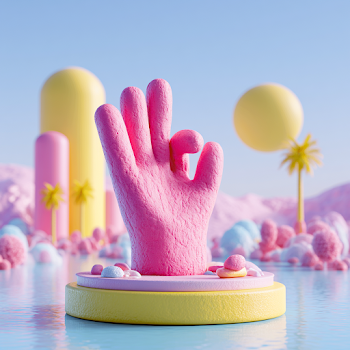 Play-Dough Inspired 3D Hand Sculpture on Turntable