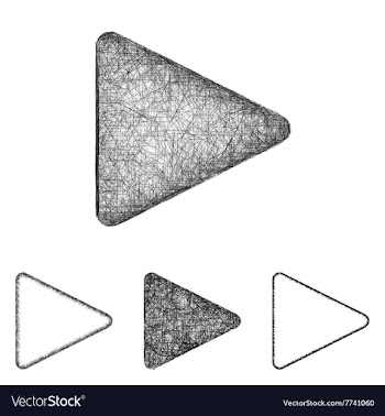 Play icon set - sketch line art vector image