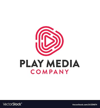 Play media logo design vector image