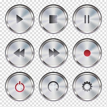 Play, stop, and pause buttons, Push-button Icon, painted Pause Play Forward Record Shutdown Settings button transparent background PNG clipart