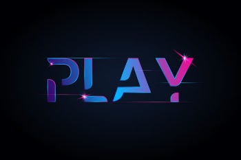 Play vibrant gradient typography