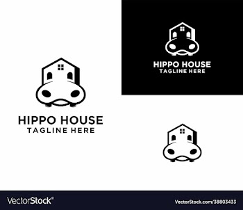 playful and modern hippo house logo
