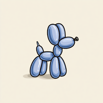 Playful Blue Balloon Dog Character