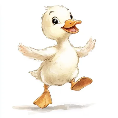 Playful Cartoon Baby Geese Playful Cartoon Baby Geese