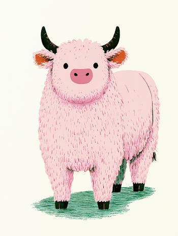 Playful Cartoon Beef Cattle