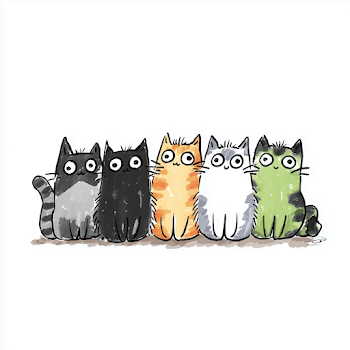 Playful Cartoon Cats