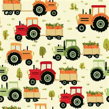 Playful Cartoon Farm Tractor Pattern
