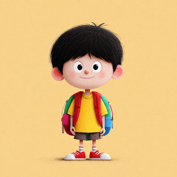 Playful Cartoon Kid in Pixar Style