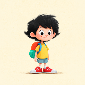 Playful Cartoon Kid in Pixar Style