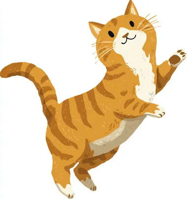 Playful Cartoon Tabby Cat Playful Cartoon Tabby Cat