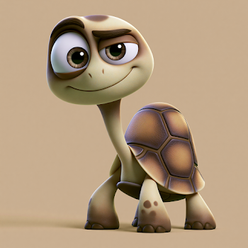 Playful Cartoon Tortoise Character