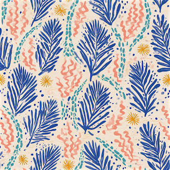 Playful Coastal Botanical Pattern