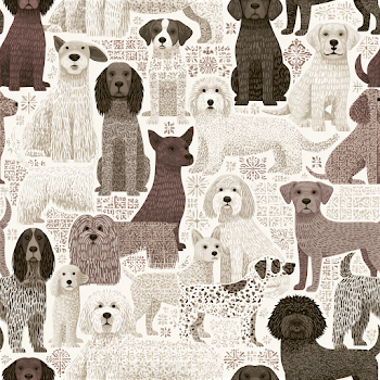 Playful Dog Breeds Seamless Tile Pattern