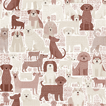Playful Dog Breeds Seamless Tile Pattern