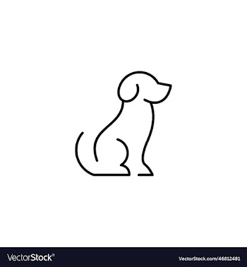 playful dog in continuous line art drawing style