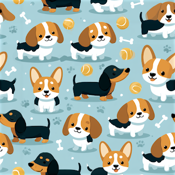 Playful Dog Pattern for Children's Textiles