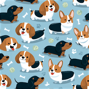 Playful Dog Pattern for Children's Textiles