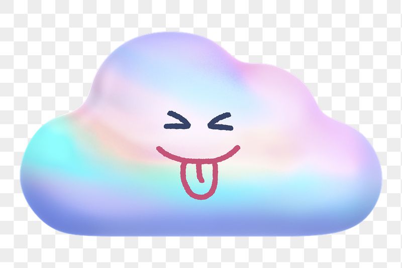 Playful face cloud png sticker, | Free PNG - rawpixel