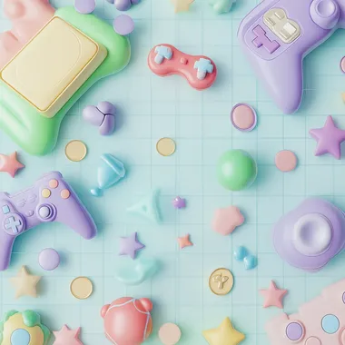 Playful Game Background with Colorful Icons Playful Game Background with Colorful Icons