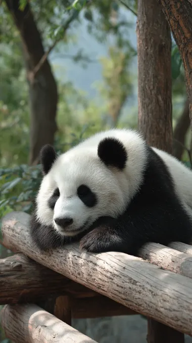 Playful Giant Panda Rolling Down a Hill Playful Giant Panda Rolling Down a Hill