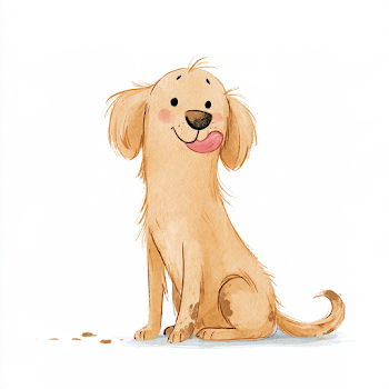 Playful Golden Retriever in Watercolor Style