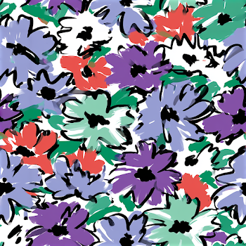 Playful Hand-Drawn Floral Pattern