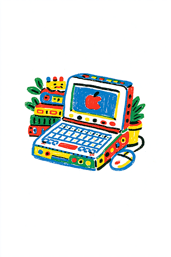 Playful Hand-Drawn Mac Computer Illustration