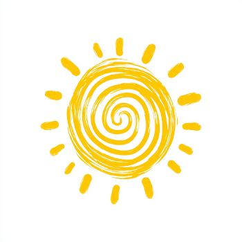 Playful Hand-Drawn Sun Doodle Icon