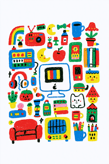 Playful Hand-Drawn Vector Illustration of a Mac Computer
