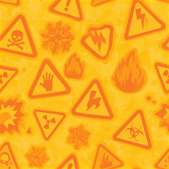 Playful Hazard Warning Sign Pattern
