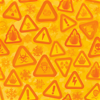 Playful Hazard Warning Signs Pattern