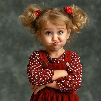 Playful Little Girl Making a Funny Face