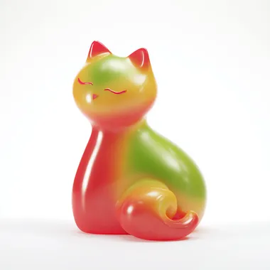 Playful Mango Skin-Inspired Cat Figurine Playful Mango Skin-Inspired Cat Figurine