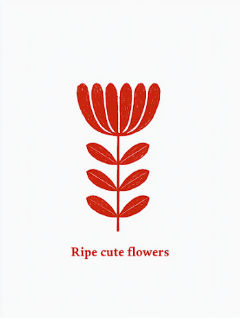 Playful Minimal Flower Illustration with Typography