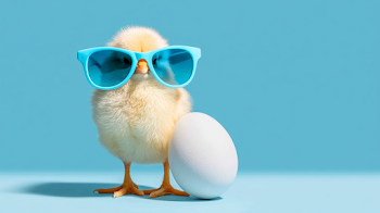 Playful Newborn Chick in Sunglasses