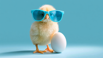 Playful Newborn Chick with Sunglasses