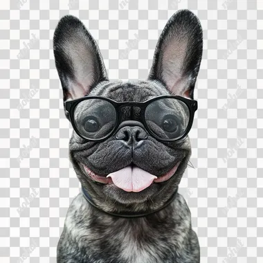 Playful Pastoral Pup with Glasses and Rabbit Ears