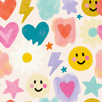 Playful Pattern Collage with Bold Motifs