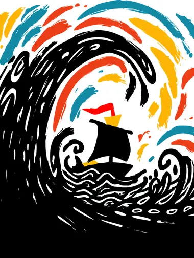 Playful Pirate Adventure in a Stormy Sea Playful Pirate Adventure in a Stormy Sea