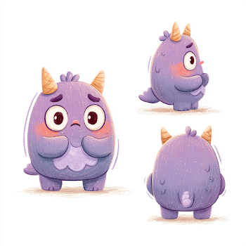 Playful Purple Ice Cream Monster