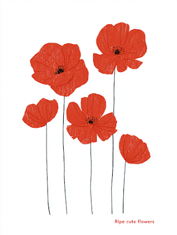 Playful Red Flower Illustration
