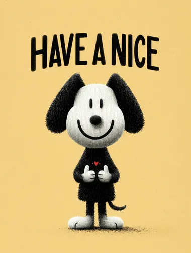 Playful Retro 'Have a Nice Day' Poster with Cute Puppy Playful Retro 'Have a Nice Day' Poster with Cute Puppy