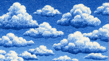 Playful Sky with Fluffy Clouds