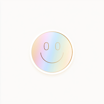Playful Smiley Face Icon with Pastel Rainbow Gradient