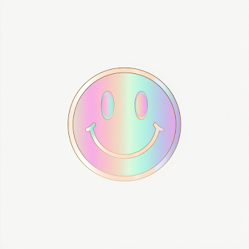Playful Smiley Face with Pastel Rainbow Gradient