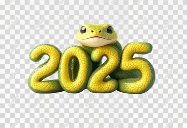 Playful Snake Coiling into the Year 2025